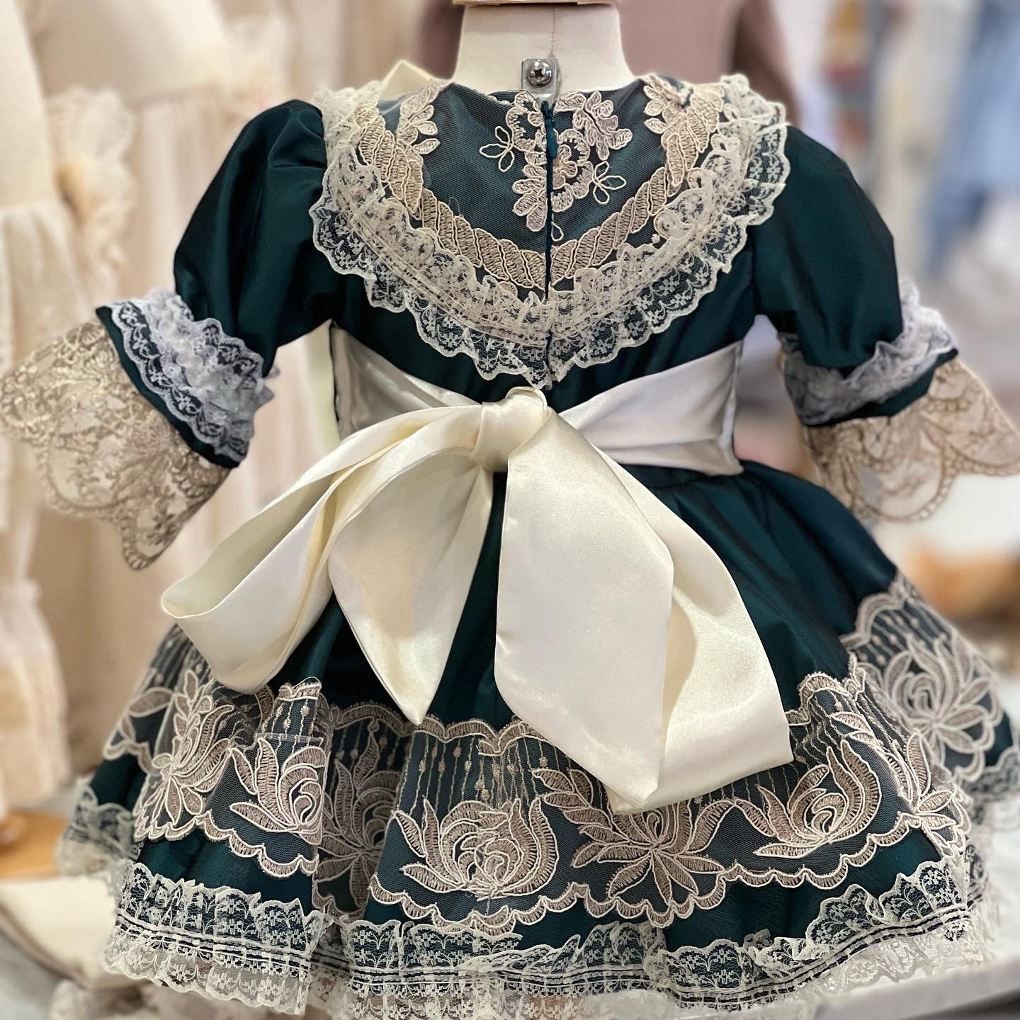 Darker Teal Blue Taffeta Dress
